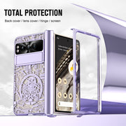 For Google Pixel Fold Mechanical Legend Integrated Electroplating All-inclusive Phone Case with Pen Slot(Purple)