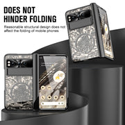 For Google Pixel Fold Mechanical Legend Integrated Electroplating All-inclusive Phone Case with Pen Slot(Black)