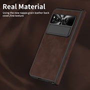 For Google Pixel Fold Integrated Napa Texture All-inclusive Phone Case with Hinge(Coffee)