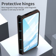 For Google Pixel Fold Integrated Napa Texture All-inclusive Phone Case with Hinge(Coffee)