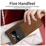 For Google Pixel Fold Integrated Napa Texture All-inclusive Phone Case with Hinge(Brown)