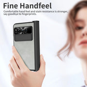 For Google Pixel Fold Integrated Napa Texture All-inclusive Phone Case with Pen Slot(White)