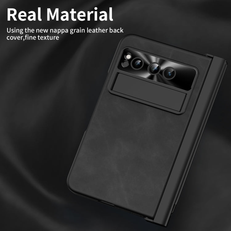 For Google Pixel Fold Integrated Napa Texture All-inclusive Phone Case with Pen Slot(Black)