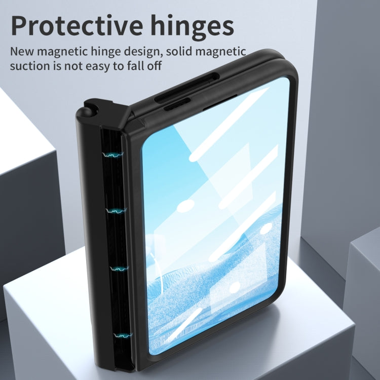 For Google Pixel Fold Integrated Napa Texture All-inclusive Phone Case with Pen Slot(Black)