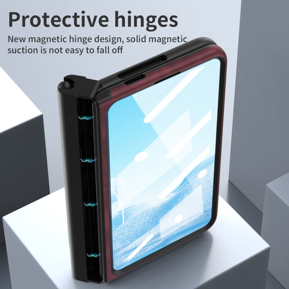 For Google Pixel Fold Integrated Napa Texture All-inclusive Phone Case with Pen Slot(Red)