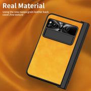 For Google Pixel Fold Integrated Napa Texture All-inclusive Phone Case with Pen Slot(Yellow)