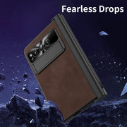 For Google Pixel Fold Integrated Napa Texture All-inclusive Phone Case with Pen Slot(Coffee)