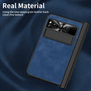 For Google Pixel Fold Integrated Napa Texture All-inclusive Phone Case with Pen Slot(Blue)