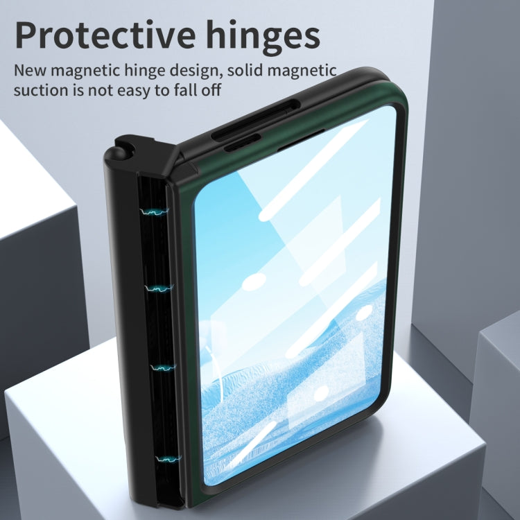 For Google Pixel Fold Integrated Napa Texture All-inclusive Phone Case with Pen Slot(Green)
