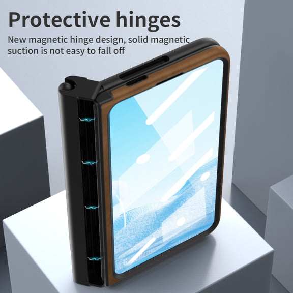 For Google Pixel Fold Integrated Napa Texture All-inclusive Phone Case with Pen Slot(Brown)