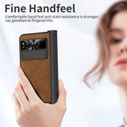 For Google Pixel Fold Integrated Napa Texture All-inclusive Phone Case with Pen Slot(Brown)