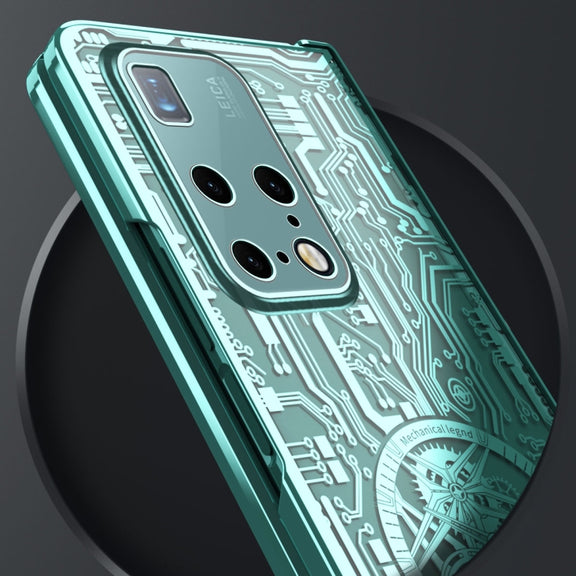 For Huawei Mate X2 Mechanical Legend Integrated Electroplating All-inclusive Phone Case(Green)