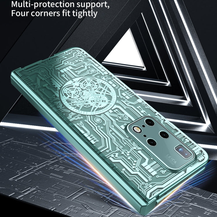 For Huawei Mate X2 Mechanical Legend Integrated Electroplating All-inclusive Phone Case(Green)