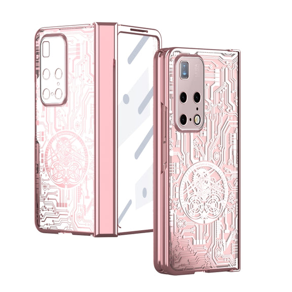 For Huawei Mate X2 Mechanical Legend Integrated Electroplating All-inclusive Phone Case(Rose Gold)