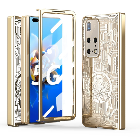 For Huawei Mate X2 Mechanical Legend Integrated Electroplating All-inclusive Phone Case(Champagne Gold)