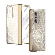 For Honor Magic V Mechanical Legend Integrated Electroplating All-inclusive Phone Case(Champagne Gold)
