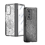For Honor Magic V Mechanical Legend Integrated Electroplating All-inclusive Phone Case(Black)