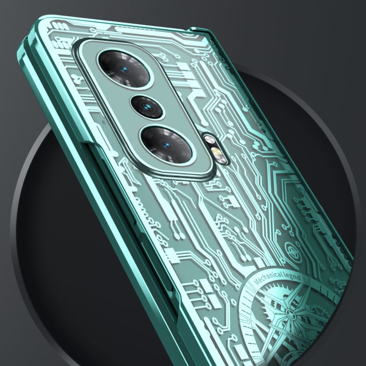 For Honor Magic V Mechanical Legend Integrated Electroplating All-inclusive Phone Case(Champagne Gold)