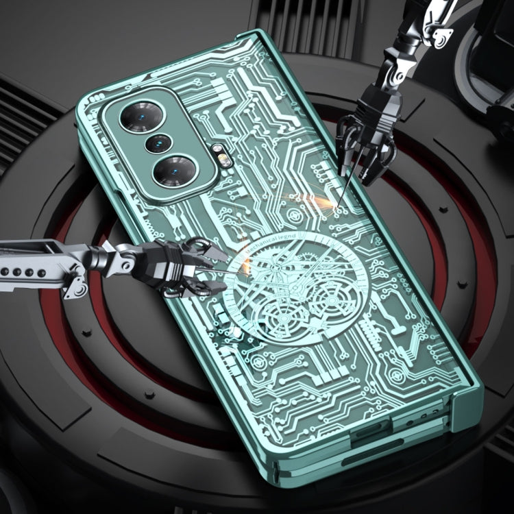 For Honor Magic V Mechanical Legend Integrated Electroplating All-inclusive Phone Case(Champagne Gold)