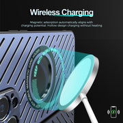 For iPhone 12 R-JUST RJ57 CD Pattern MagSafe Cooling Phone Case(Blue)