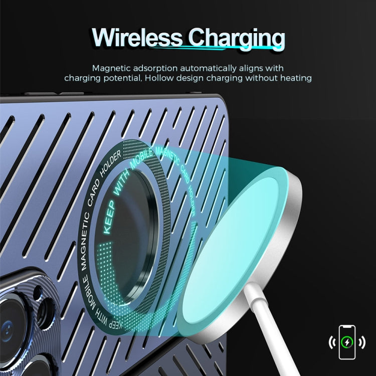 For iPhone 12 R-JUST RJ57 CD Pattern MagSafe Cooling Phone Case(Silver)