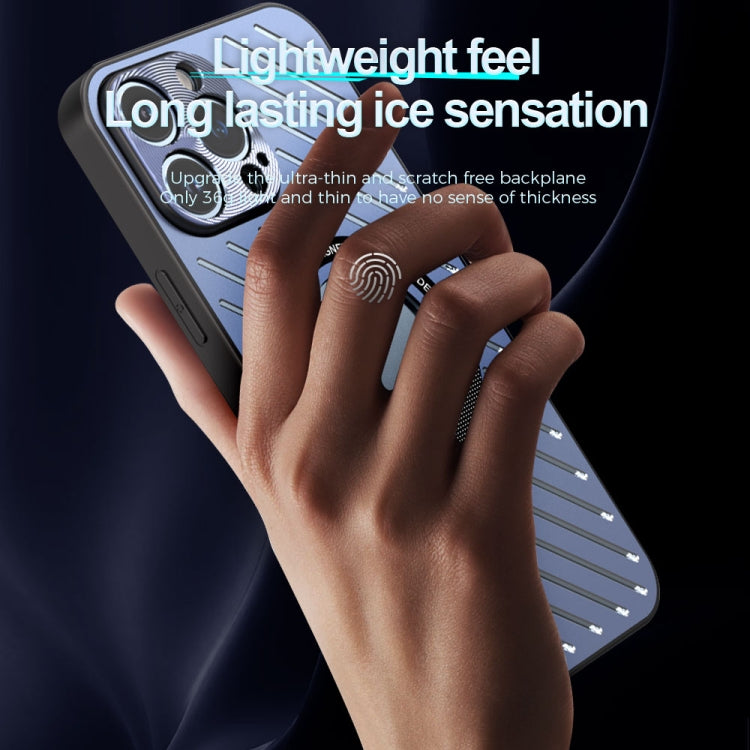 For iPhone 14 Pro R-JUST RJ57 CD Pattern MagSafe Cooling Phone Case(Silver)