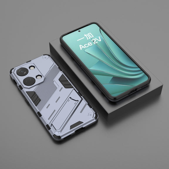 For OnePlus Ace 2V Punk Armor 2 in 1 PC + TPU Phone Case with Holder(Grey)