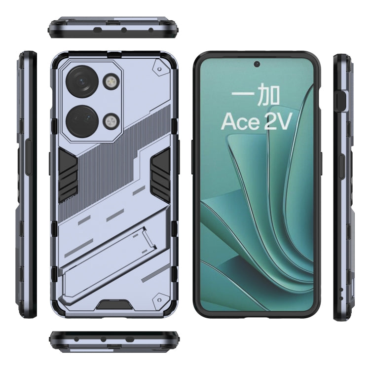 For OnePlus Ace 2V Punk Armor 2 in 1 PC + TPU Phone Case with Holder(Grey)