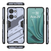 For OnePlus Ace 2V Punk Armor 2 in 1 PC + TPU Phone Case with Holder(Grey)
