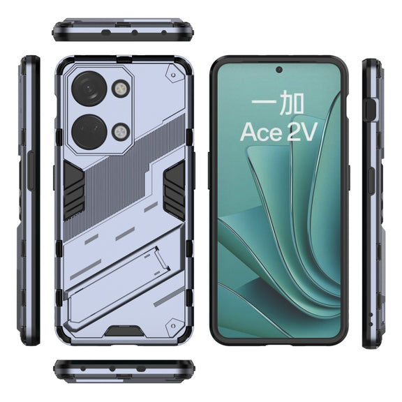 For OnePlus Ace 2V Punk Armor 2 in 1 PC + TPU Phone Case with Holder(Grey)
