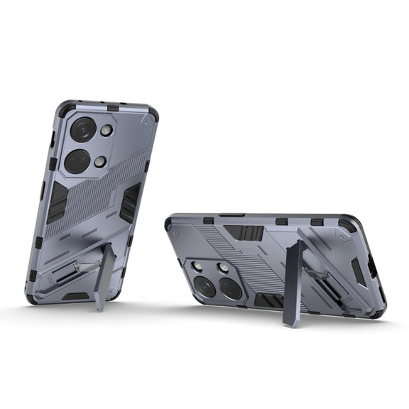 For OnePlus Ace 2V Punk Armor 2 in 1 PC + TPU Phone Case with Holder(Grey)