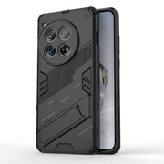 For OnePlus 12 5G Punk Armor 2 in 1 PC + TPU Phone Case with Holder(Black)