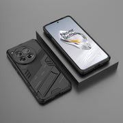 For OnePlus 12 5G Punk Armor 2 in 1 PC + TPU Phone Case with Holder(Black)