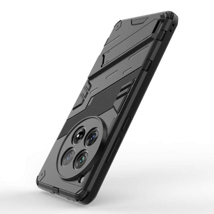 For OnePlus 12 5G Punk Armor 2 in 1 PC + TPU Phone Case with Holder(Black)