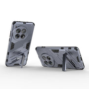For OnePlus 12 5G Punk Armor 2 in 1 PC + TPU Phone Case with Holder(Grey)