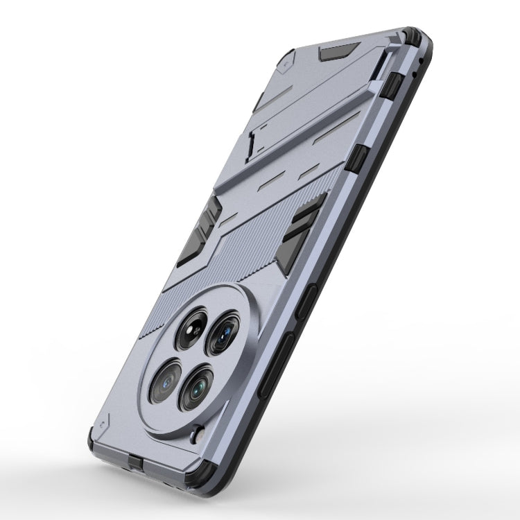 For OnePlus 12 5G Punk Armor 2 in 1 PC + TPU Phone Case with Holder(Grey)