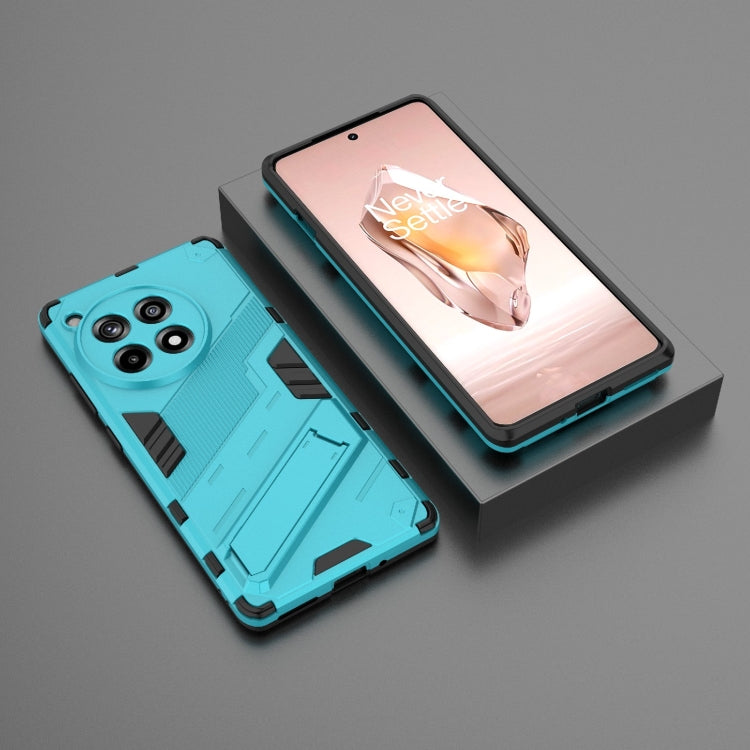For OnePlus Ace 3 5G Punk Armor 2 in 1 PC + TPU Phone Case with Holder(Blue)