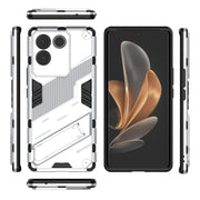 For vivo S17e Punk Armor 2 in 1 PC + TPU Phone Case with Holder(White)