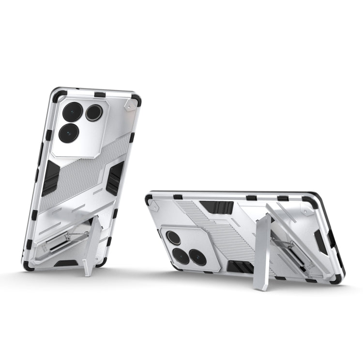 For vivo S17e Punk Armor 2 in 1 PC + TPU Phone Case with Holder(White)