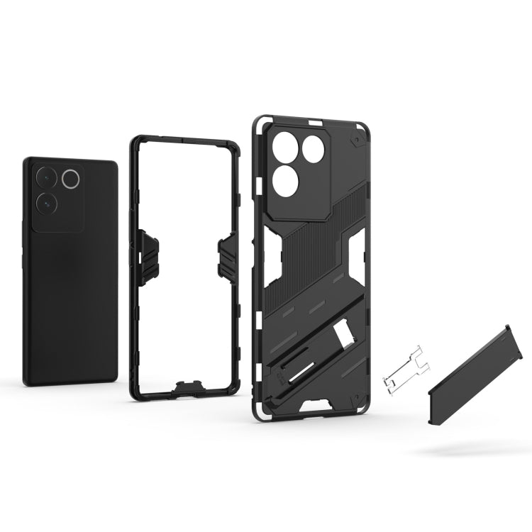For vivo S17e Punk Armor 2 in 1 PC + TPU Phone Case with Holder(White)