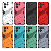 For vivo S17e Punk Armor 2 in 1 PC + TPU Phone Case with Holder(White)
