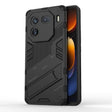 For vivo iQOO 12 5G Punk Armor 2 in 1 PC + TPU Phone Case with Holder(Black) - iQOO 12 Cases by PMC TechLife | Online Shopping South Africa | PMC TechLife