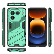 For vivo iQOO 12 5G Punk Armor 2 in 1 PC + TPU Phone Case with Holder(Green)