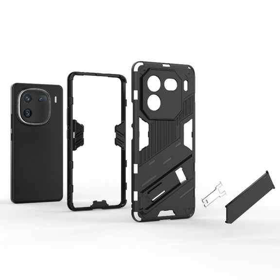For vivo iQOO 12 5G Punk Armor 2 in 1 PC + TPU Phone Case with Holder(Green)