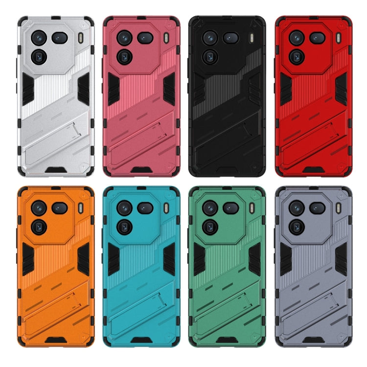 For vivo iQOO 12 5G Punk Armor 2 in 1 PC + TPU Phone Case with Holder(Green)