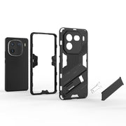 For vivo iQOO 12 5G Punk Armor 2 in 1 PC + TPU Phone Case with Holder(White)