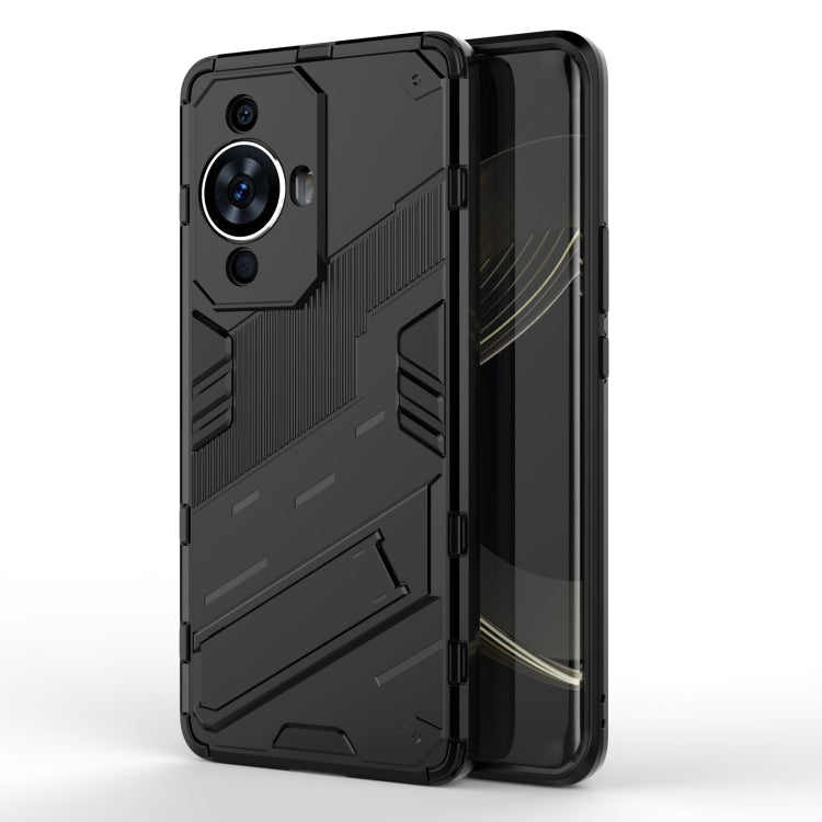 For Huawei nova 11 Pro 4G Punk Armor 2 in 1 PC + TPU Phone Case with Holder(Black)