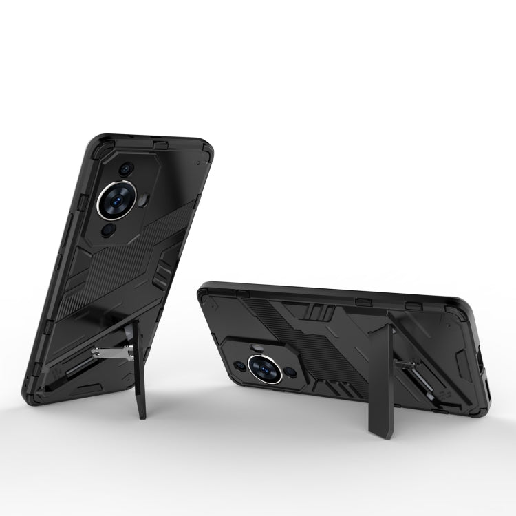 For Huawei nova 11 Pro 4G Punk Armor 2 in 1 PC + TPU Phone Case with Holder(Black)