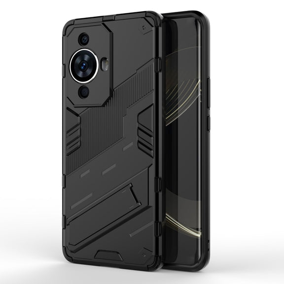 For Huawei nova 11 Pro 4G Punk Armor 2 in 1 PC + TPU Phone Case with Holder(Black)