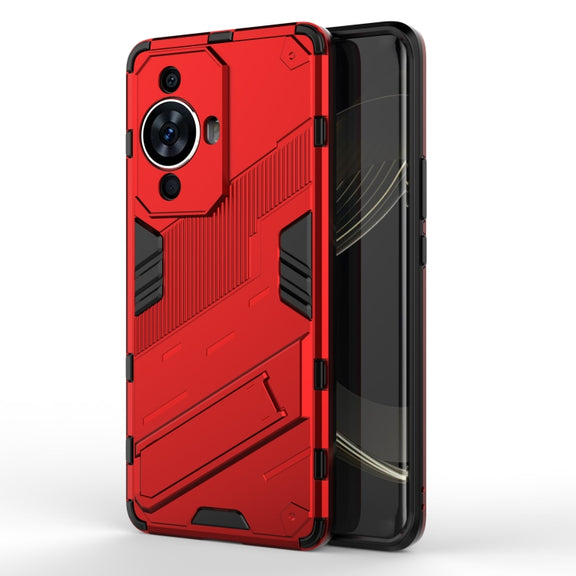 For Huawei nova 11 Pro 4G Punk Armor 2 in 1 PC + TPU Phone Case with Holder(Red)